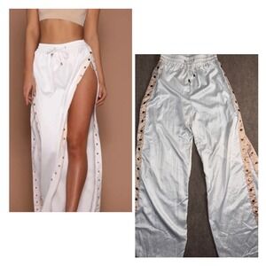 Meshki White and Tan Track Pants